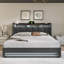 Full Size Upholstered Platform Bed With A Hydraulic Storage System, LED And USB Charging, Grey (Without Mattress)-1912022806