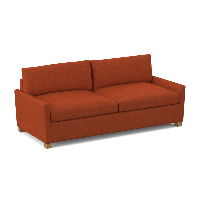 Louisa 87" Square Arm Sofa Bed with Reversible Cushions with USB, Antic Cinder Performance Twill