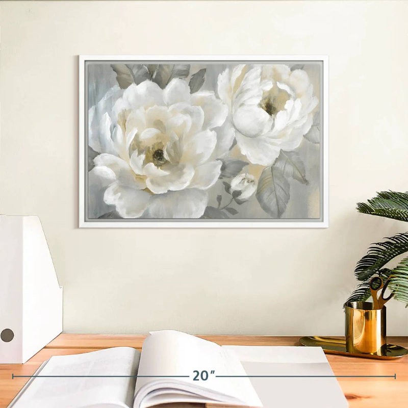 Pivoines parfaites, Cadre flottant blanc, 13 po x 9 po