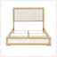 Mobilier de chambre à coucher contemporain en bois naturel avec tête de lit à panneau et tête de lit à DEL 1Pc