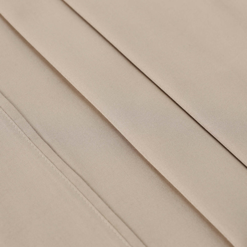 300 Thread Count Egyptian Cotton Blend Solid Deep Pocket Bed Sheet Set, Full Sheet Set, Tan
