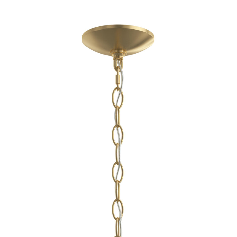 Ilia 6-Light Brushed Gold Extra Large Chandelier, Brushed Gold, 18.25" H x 42.25" W x 42.25" D