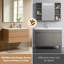 Meuble-lavabo mural avec lavabo simple en céramique, façade à lattes moderne, finition en bois naturel, tiroirs à fermeture en douceur pour la salle de bain-364530247-364530243