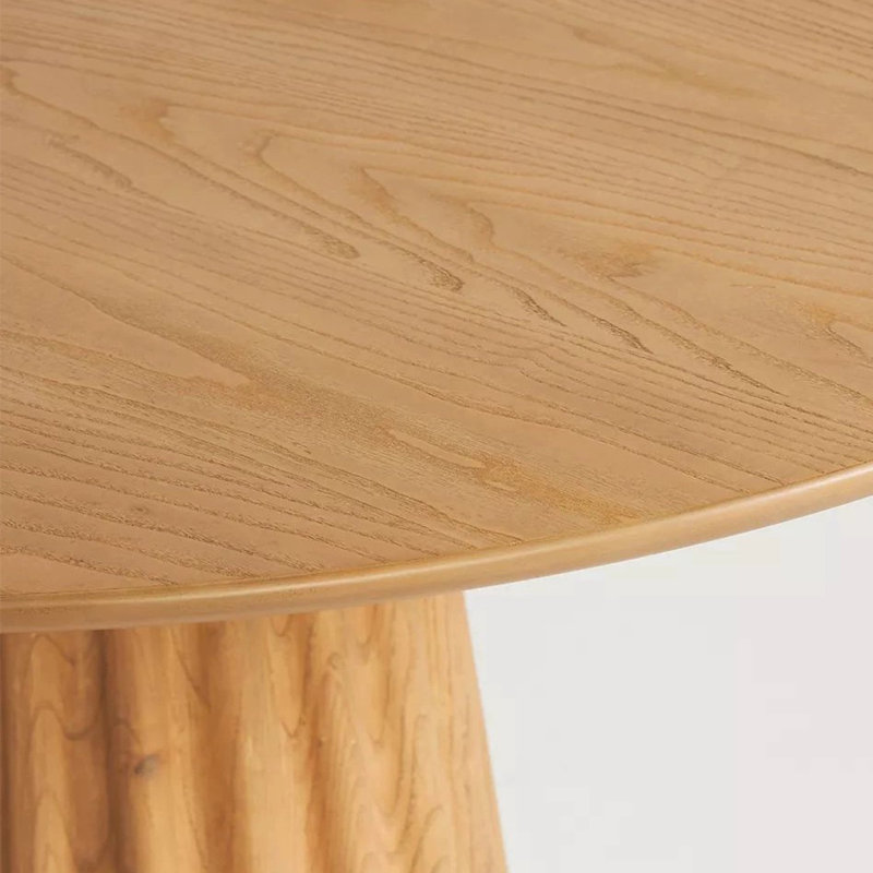Table de salle à manger ronde tout en bois, H 29,53 po x L 51,18 po x l 51,18 po