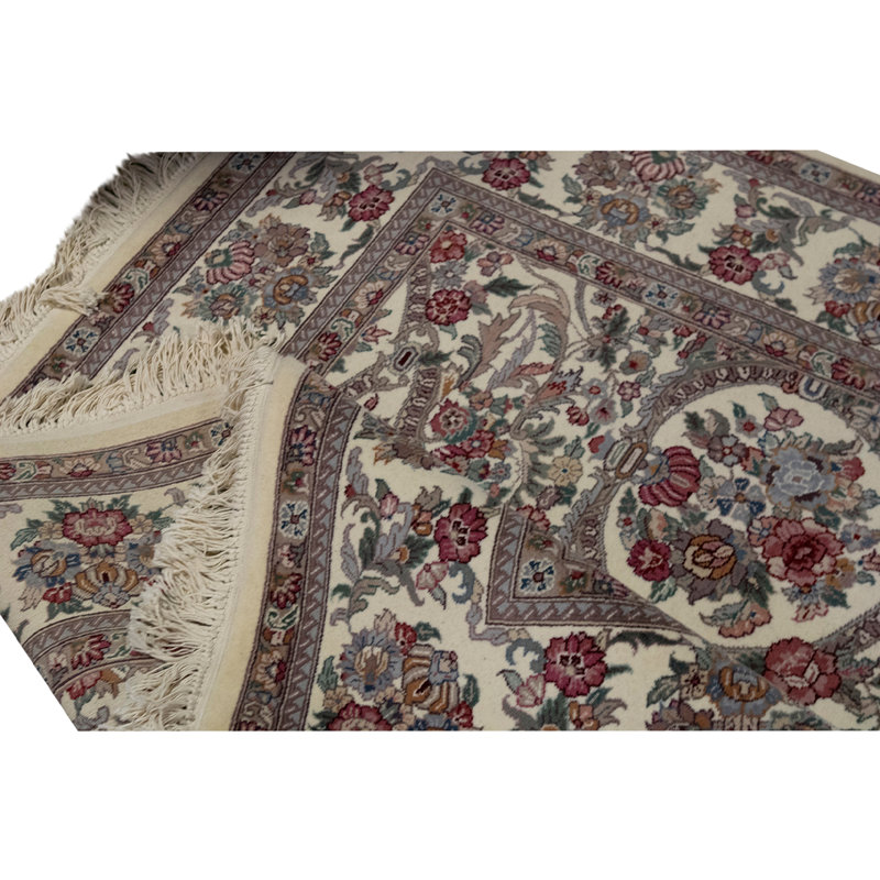 Tapis beige / ivoire noué à la main de haute qualité