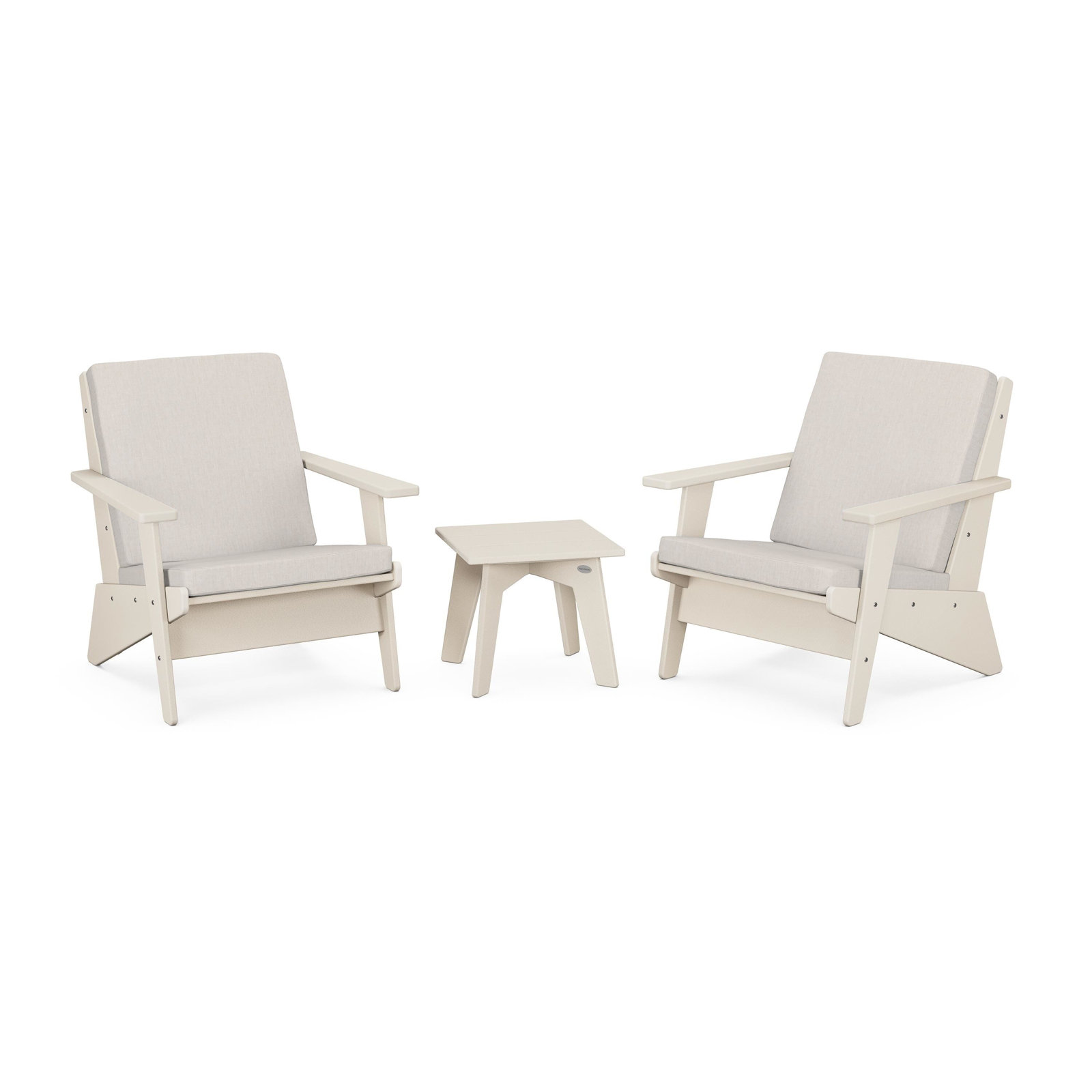 Riviera Modern Lounge 3-Piece Set, Sand, Cast Ash