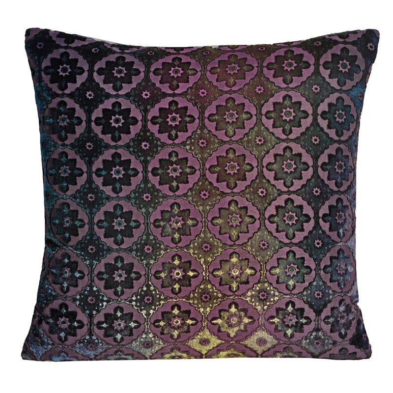 Small Moroccan Square Pillow Cover & Insert, Peacock, 18" x 18"