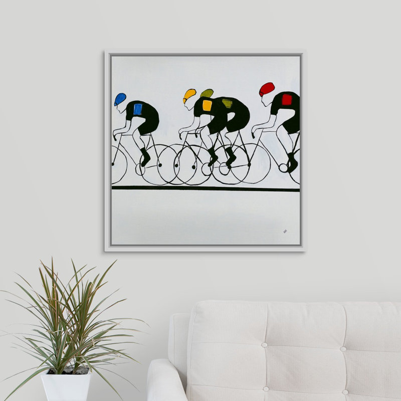 « break out », peinture sur toile, Cadre flottant blanc, H 25,7 po x l 25,7 po x P 1,75 po