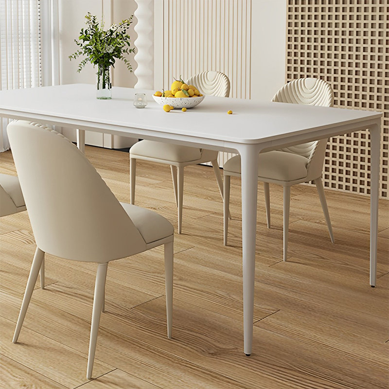 Ensembles de table de salle à manger Simple Rock Plate, H 29,52 po x L 62,99 po x l 31,49 po, Beige