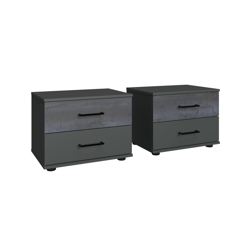 Arujan 52cm W Manufactured Wood Bedside Table