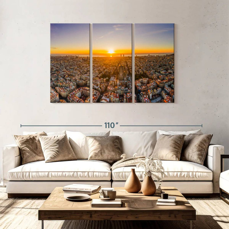 Ville de Barcelone, H 48 po x l 74 po