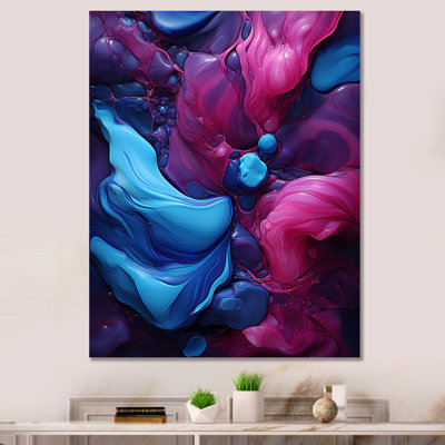 Bleu et mauve sans soudure Marble River IV - Art mural abstrait