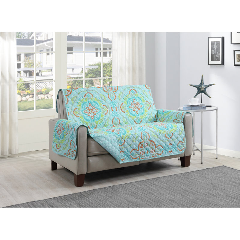 Housse pour causeuse à coussins en T Tamara Furniture Protector, 100 % polyester bleu