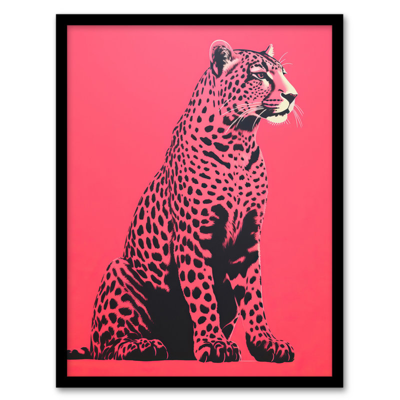 Watermelon Pink Cheetah Animal Bold - Single Picture Frame Print