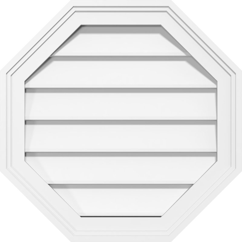 Ekena Millwork PVC Wall Louver / Gable Vent, 28" H x 28" W