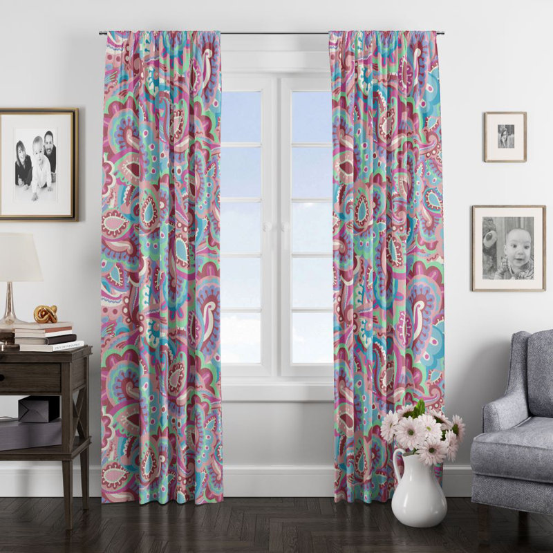 Paire de rideaux semi-transparents Paisley, L 20 po x L 61 po