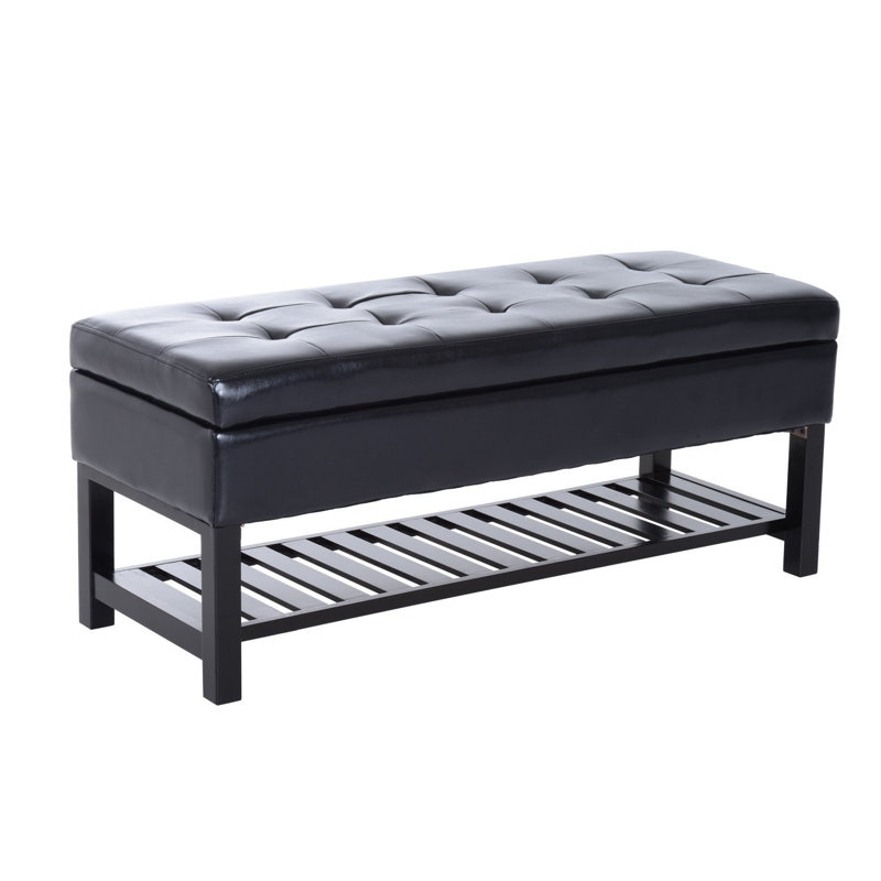Banc de rangement pour chaussures Vanwagoner, Noir, noir, noir, noir