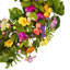 Mixed Floral Artificial Spring Wreath - 21.5" - Yellow And Pink