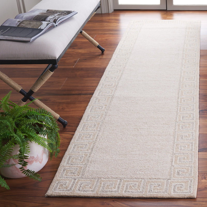 Tapis en coton touffeté à la main Shawnea, Tapis de couloir 2 pi 3 po x 9 pi