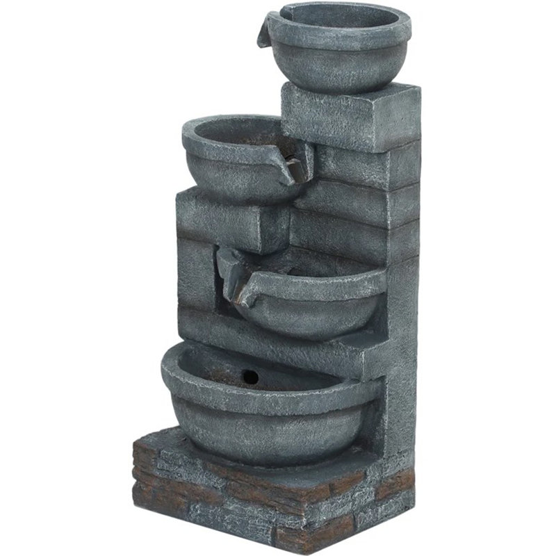 Outdoor Waterfall Fountain with LED Lights