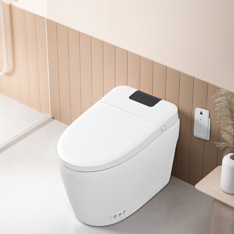 Bidet de toilette intelligent avec siège chauffant, affichage à DEL, buse autonettoyante, nuit, option occultante de la télécommande en céramique