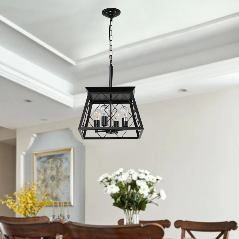 4 - Plafond pour la salle à manger noir, rouille, chaîne réglable, design rétro, sans ampoules incluses, fer à repasser, longueur de la chaîne, look,