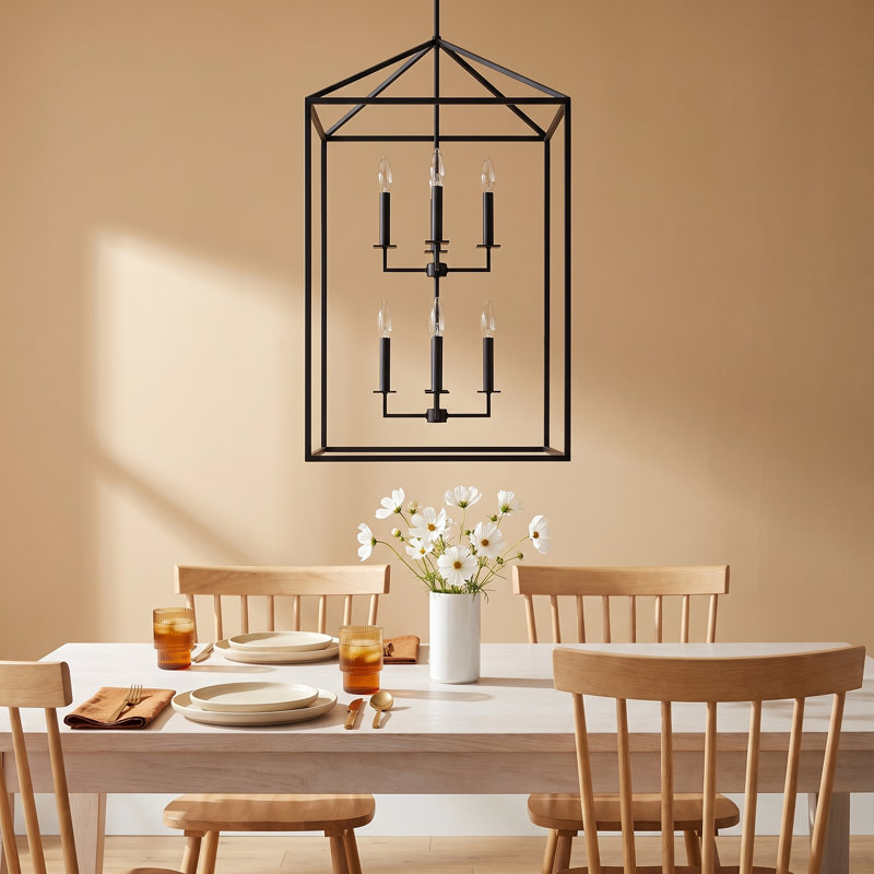 Ellis 8-Light Chandelier, No, Midnight Black, 38" H x 22" W x 22" D