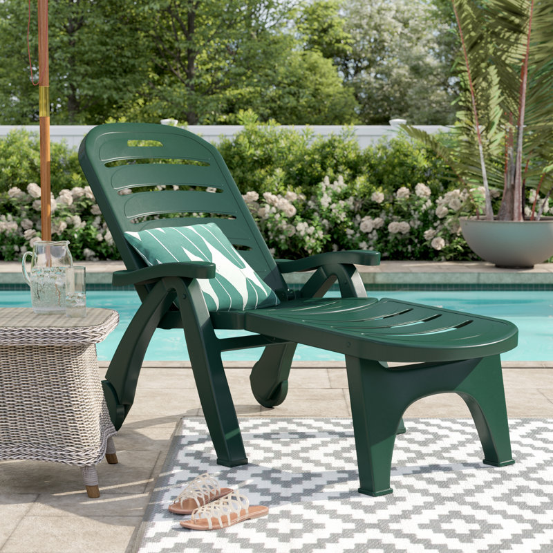 Scout Folding 2 in 1 Sun Lounger, Forest Green