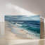 «Ocean Waves Crashing on Beach», peinture à l'huile sur toile hyperréaliste, art mural