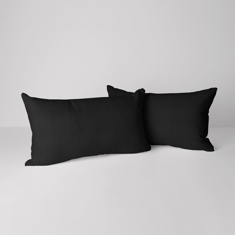Housse de coussin rectangulaire S&G Slubb, Noir