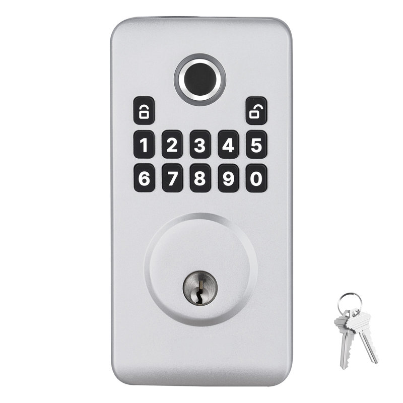 Serrure de porte à empreinte digitale, pêne dormant biométrique électronique avec conception pionnière Easy-Grip, verrouillage automatique, code unique, mot de passe anti-fouillis, serrure de porte d'entrée sans clé pour la maison, appartement, argent
