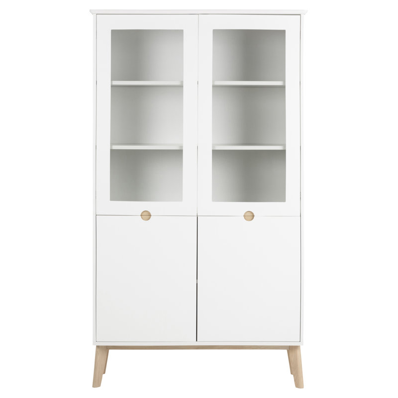 Dunmire Display Cabinet, White/Beige