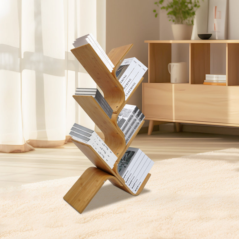 Dionisie 6-Tier Tree-Shape Bamboo Small Bookcases Book Organizer