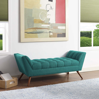 Banc moyen en tissu de style Mid-Century Carson Carrington Lieksa de Modway