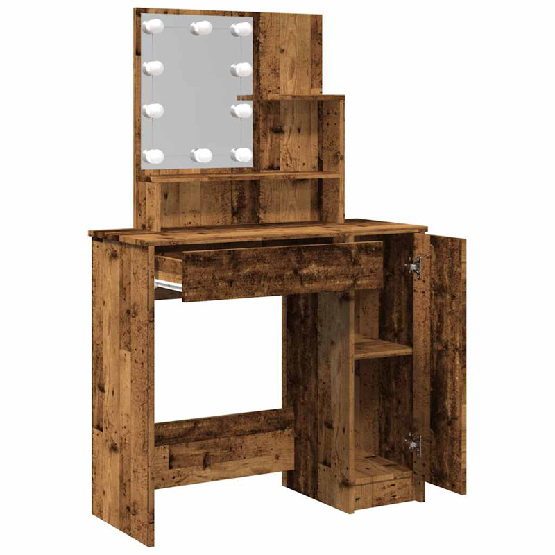 Smilja Dressing Table with Mirror, Old Wood