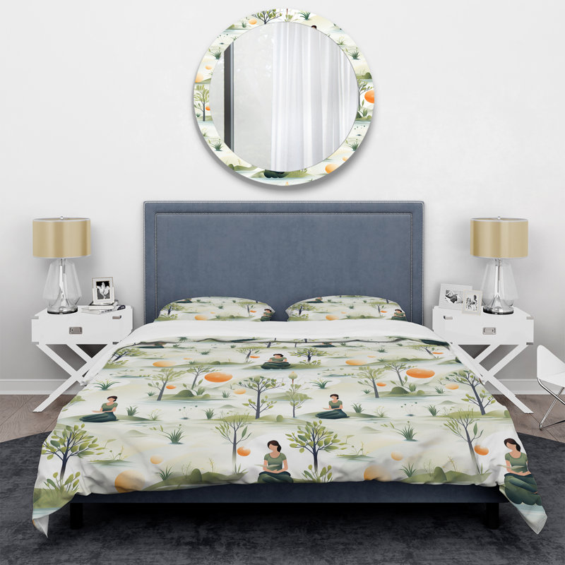 Literie de méditation «Mindful Contemplation», Housse de couette simple + 1 taie décorative stan