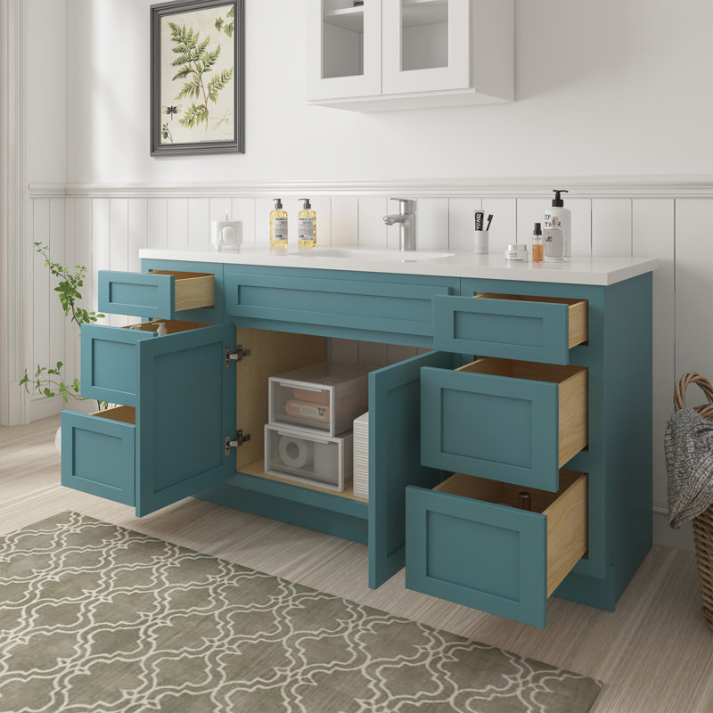 Base de meuble-lavabo simple 60 po seulement, Bleu sarcelle