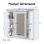 Armoire à pharmacie murale avec portes miroir, 5 tablettes réglables, armoire de rangement blanche au-dessus de la toilette