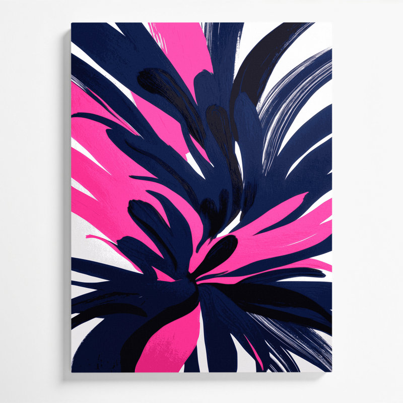 "Abstract Florals 88", art mural sur toile grise, H 14 po x l 11 po