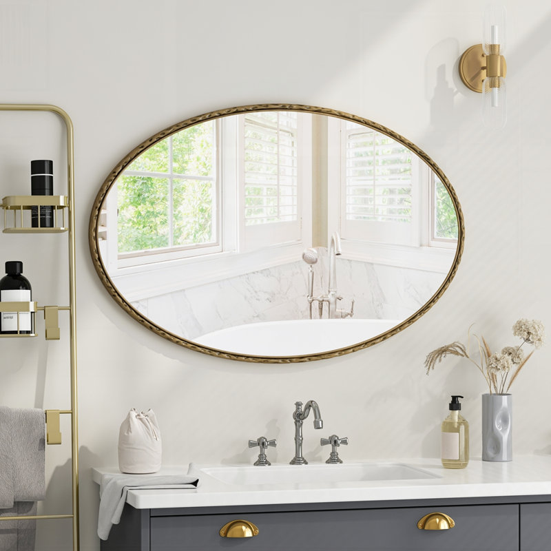 Miroir rétro en fer, effet antique, effet mural, Doré