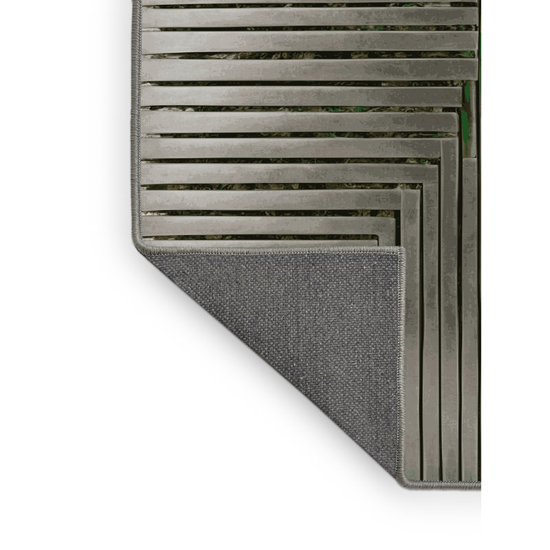 Tapis gris soyeux et moelleux, Carré 5 pi