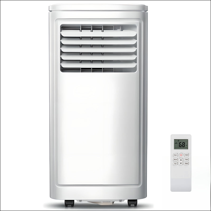 3 In 1 8000 BTU Portable Air Conditioner with Dehumidifier & Fan, 2 Fan Speeds, 24H Timer, Remote Control, Energy Efficiency