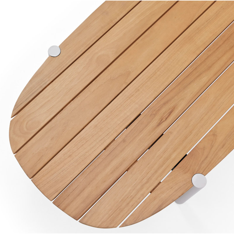 Terra Outdoor Oval Teak Coffee Table, Putty
