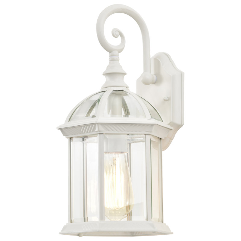 Salton Wall Light, A19, 15.75" H x 8" W, White / Clear Beveled
