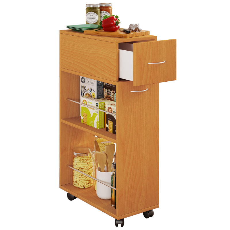Quindarius Wood Kitchen Cart, Beech