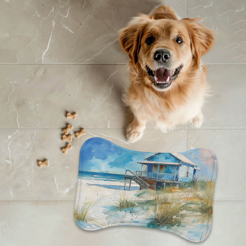 Watercolor Coastal Scenes - Tapis d'alimentation en os 1 pièce