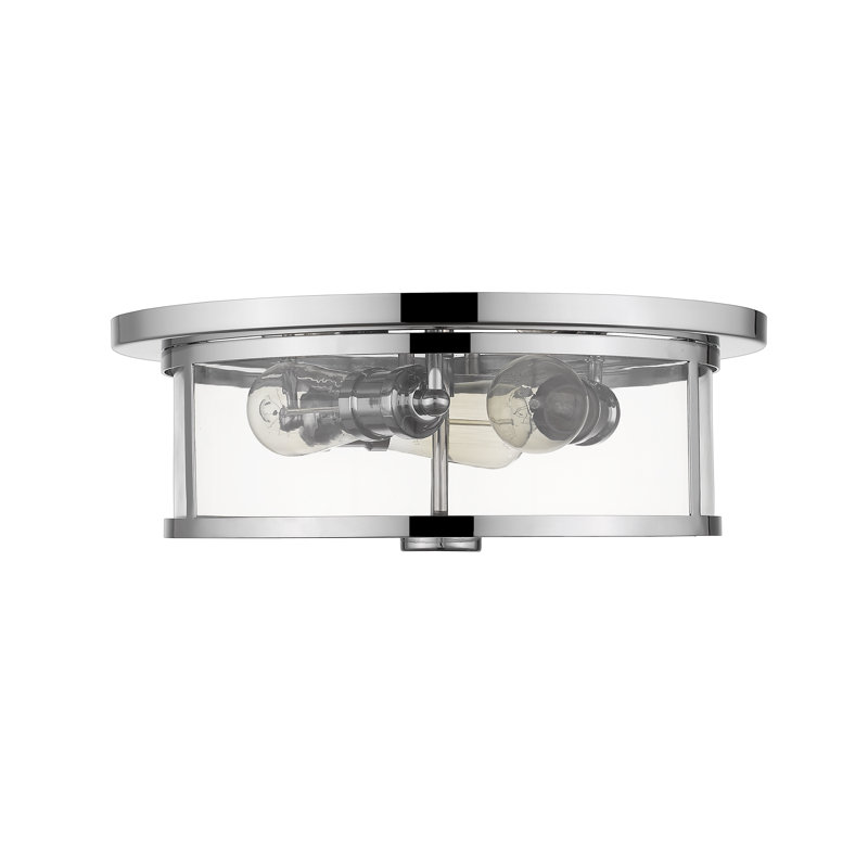 Attah Glass Flush Mount, Chrome
