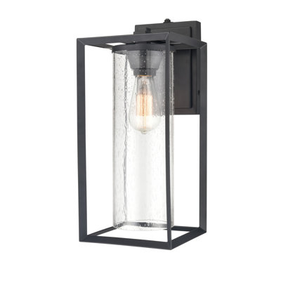 Lanterne murale d'extérieur à brancher H 9 po noire à 1 ampoule