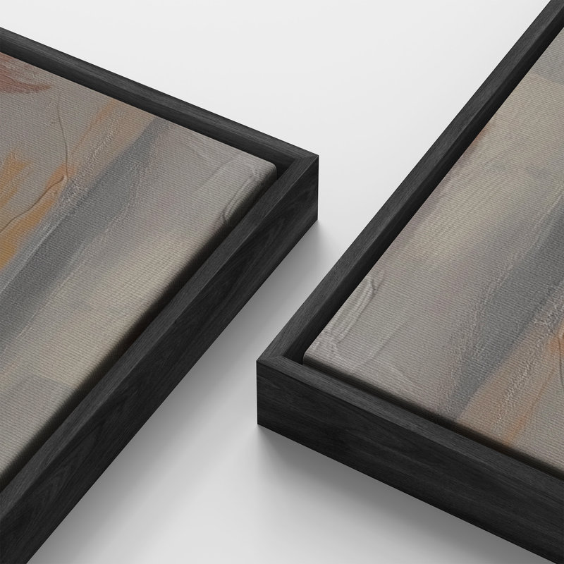«Neutral Abstract Desert Art», impression murale, H 20 po x l 60 po, Noir