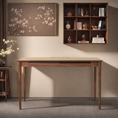 Simple And Durable Walnut Wooden Writing Desk